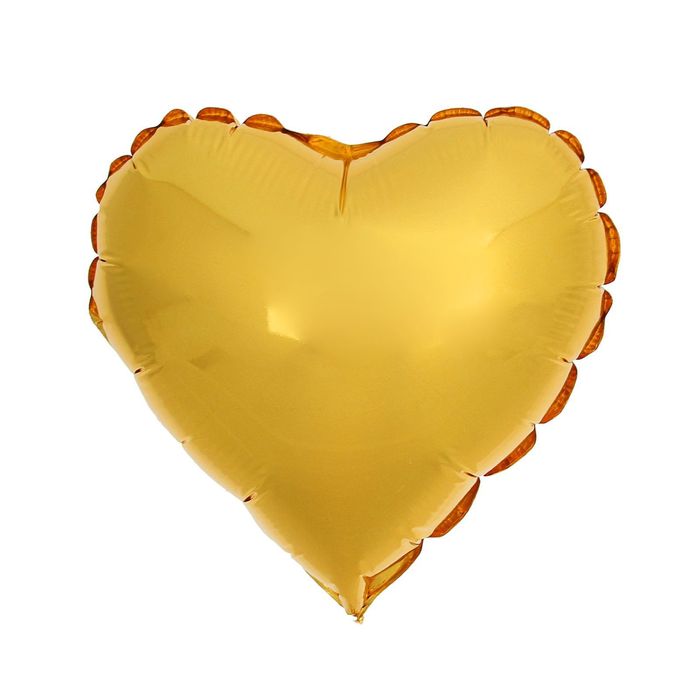 Шар фольгированный Сердце 9" Металл Золото б/рис ФМ