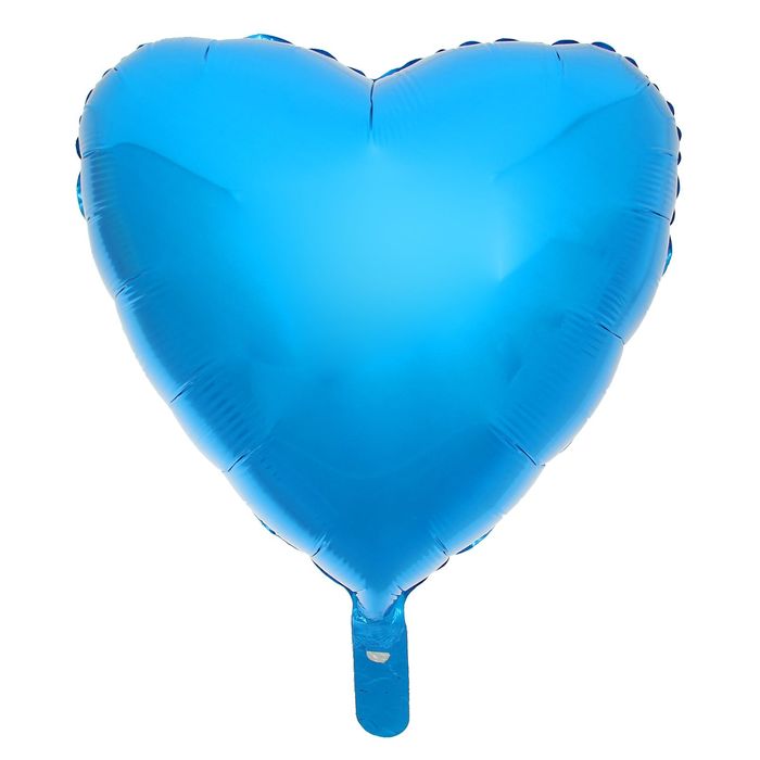 Шар фольгированный 18", сердце, металл, цвет синий