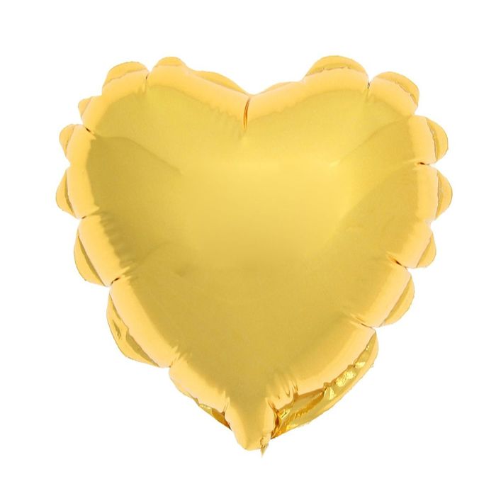 Шар фольгированный Сердце 4" Металл Золото б/рис ФМ