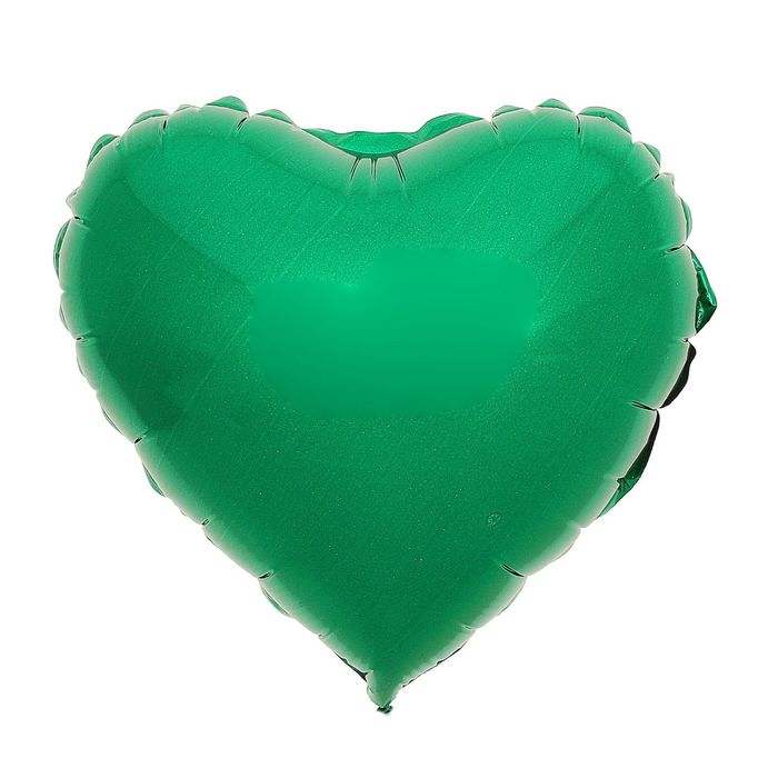 Шар фольгированный 4", сердце, металл, цвет зелёный
