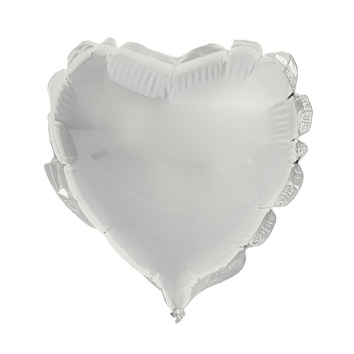Шар фольгированный 4", сердце, металл, цвет серебро