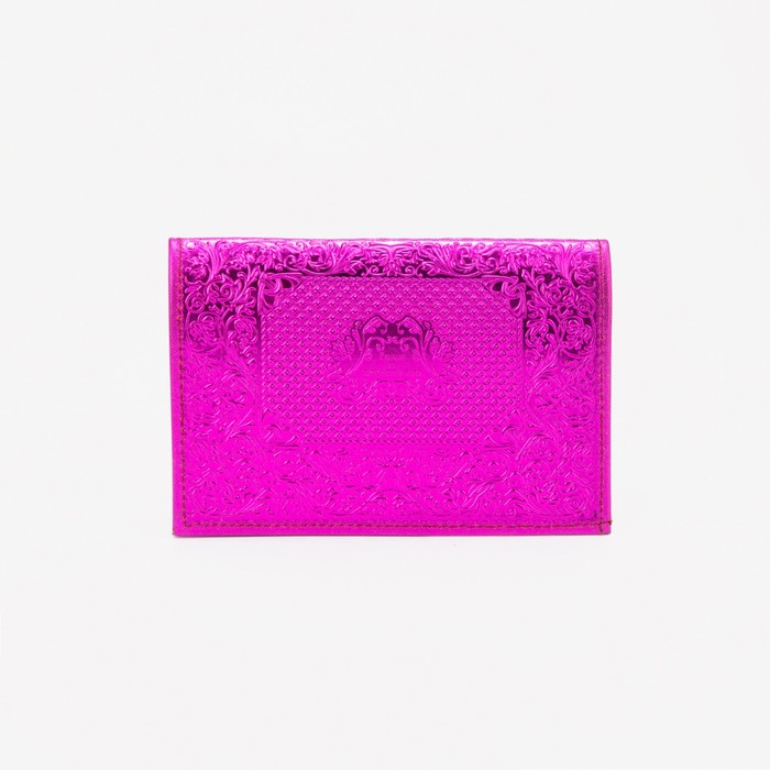 Обложка для паспорта, металлик, цвет розовый