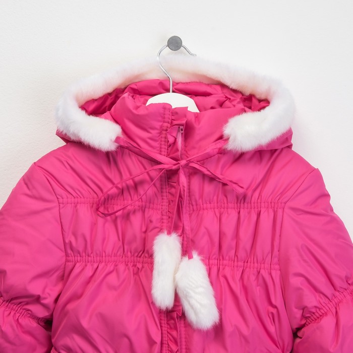 Пальто для девочки "Рюши", рост 134 см, цвет розовый