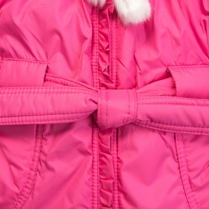 Пальто для девочки "Рюши", рост 134 см, цвет розовый