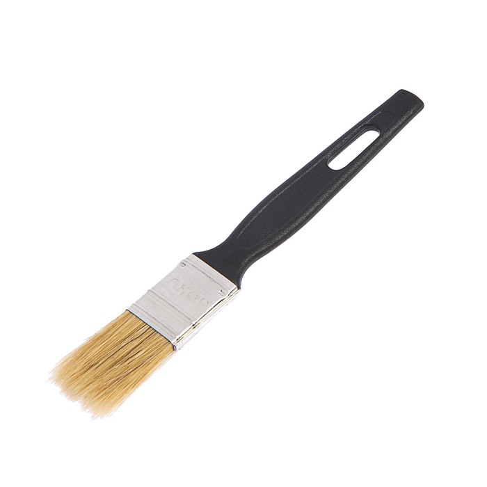 Кисть плоская "АКОР" Стандарт, 25х6 мм, ручка пластик, натуральная щетина