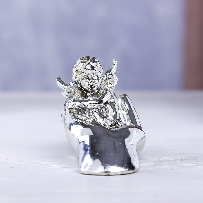 Сувенир "Ангел крыльями на ладоне" серебро МИКС