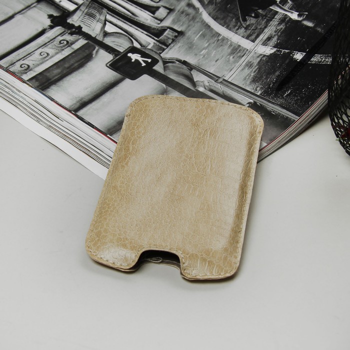 Чехол-кармашек "Norton" для телефона Samsung, рептилия, цвет бежевый