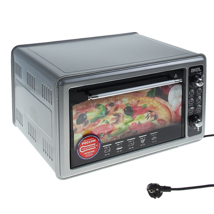 Электрическая духовка Akel AF-720, 36 л, 1300 Вт, металлик