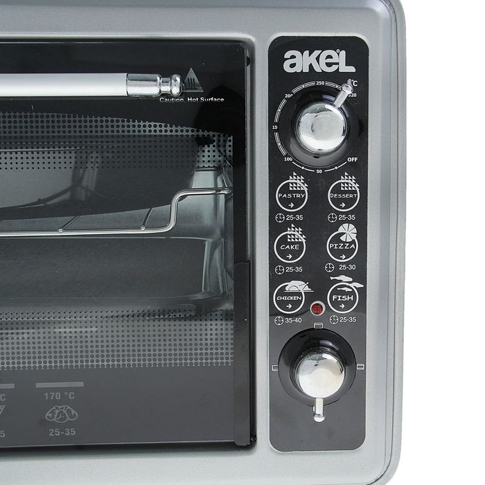 Электрическая духовка Akel AF-720, 36 л, 1300 Вт, металлик