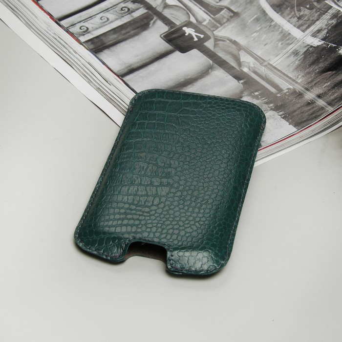 Чехол-кармашек "Norton" для телефона Samsung, рептилия, цвет зелёный