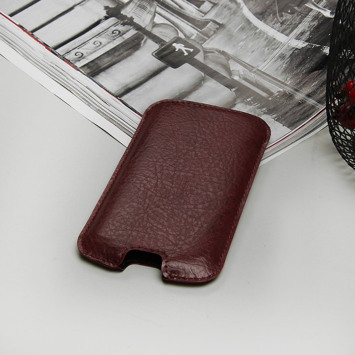 Чехол-кармашек "Norton" для телефона Lenovo, цвет бордовый