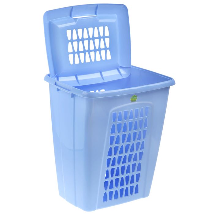 Корзина для белья, с крышкой 45 л "Молетта" прямоугольная, цвет синий