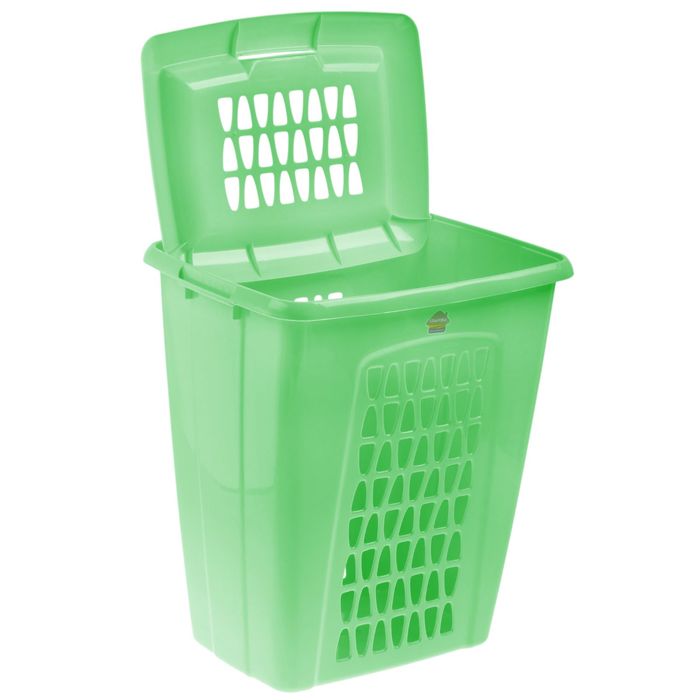 Корзина для белья 45 л "Молетта", прямоугольная, цвет зеленый