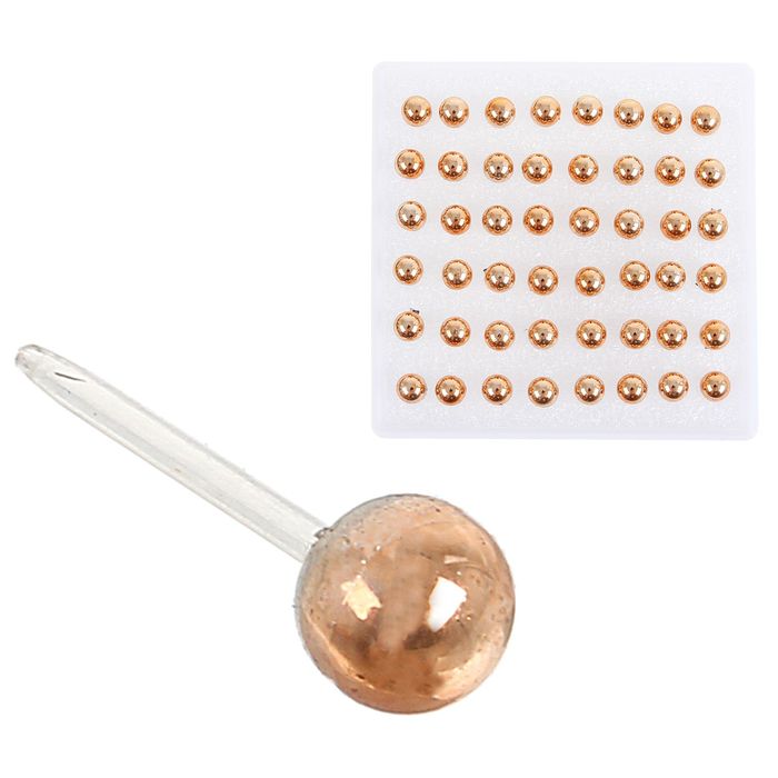 Пусеты в коробочке 24 пары "Шарик" на пластиковой ножке, цвет золото, d=0,5см