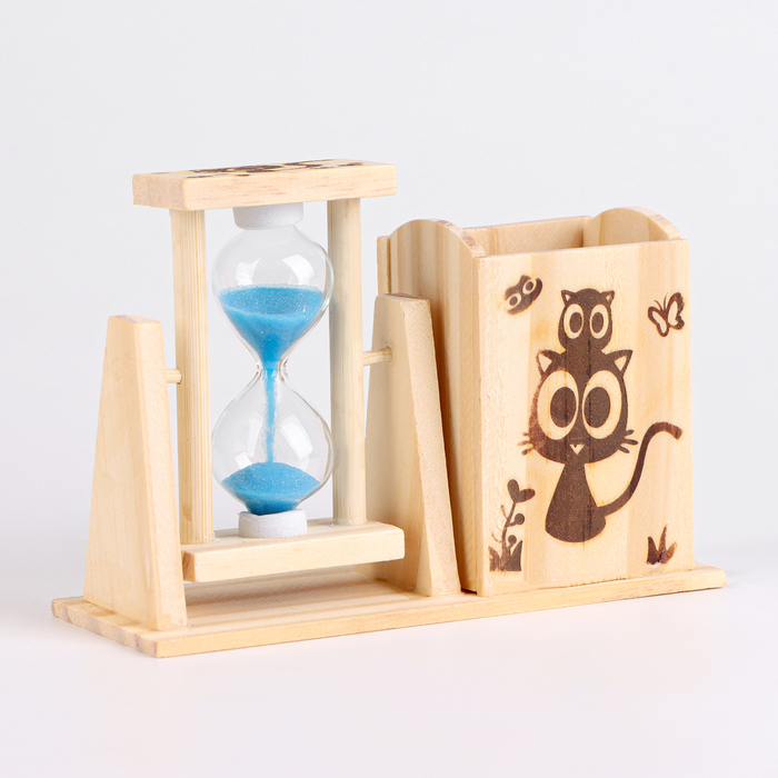 Песочные часы "Любовь  рисовать", сувенирные, с карандашницей, 9.5 х 13.5 см, микс