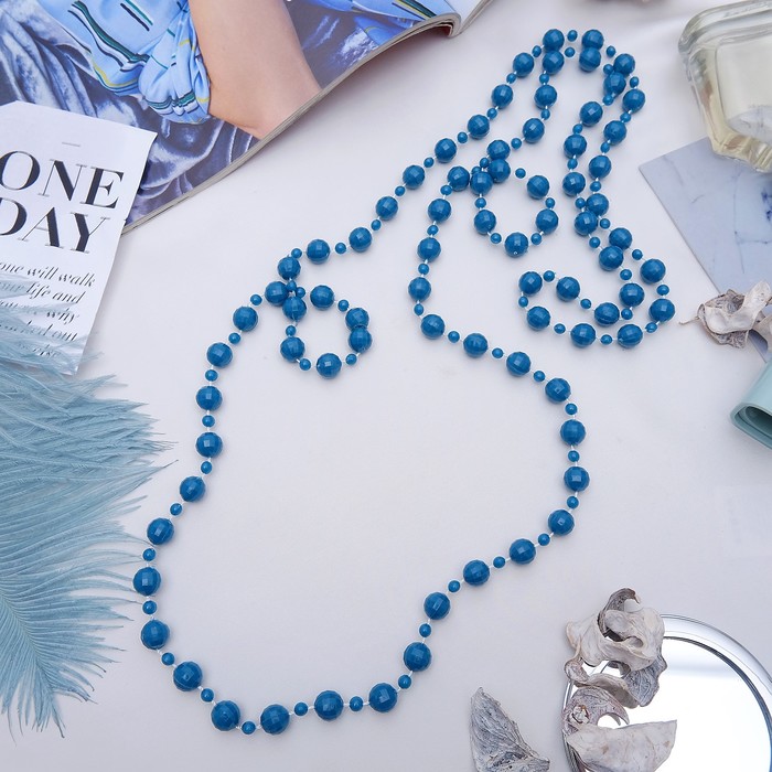 Бусы "Классика", цвет морской, 140см