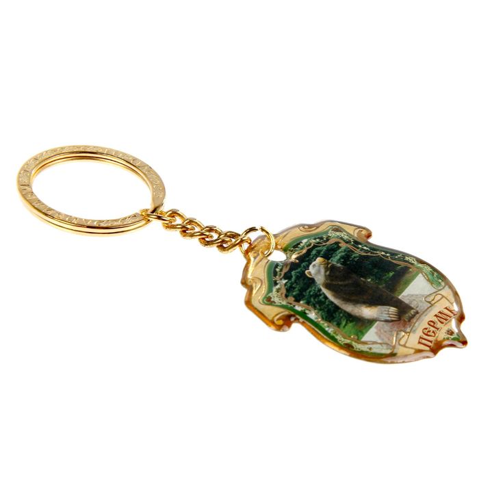 Брелок двусторонний со смоляной заливкой «Пермь. Медведь»