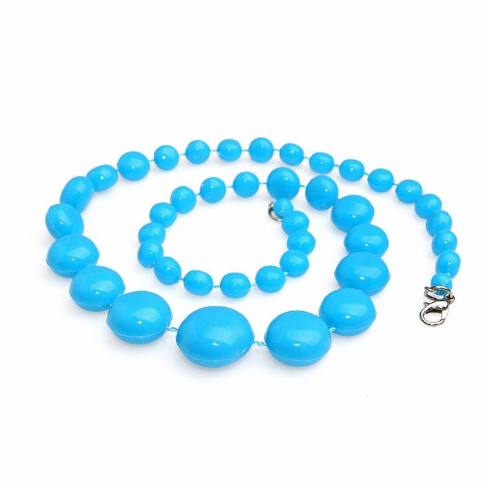 Бусы "Невесомость" шар на увеличение. галтовка, цвет МИКС, 45см