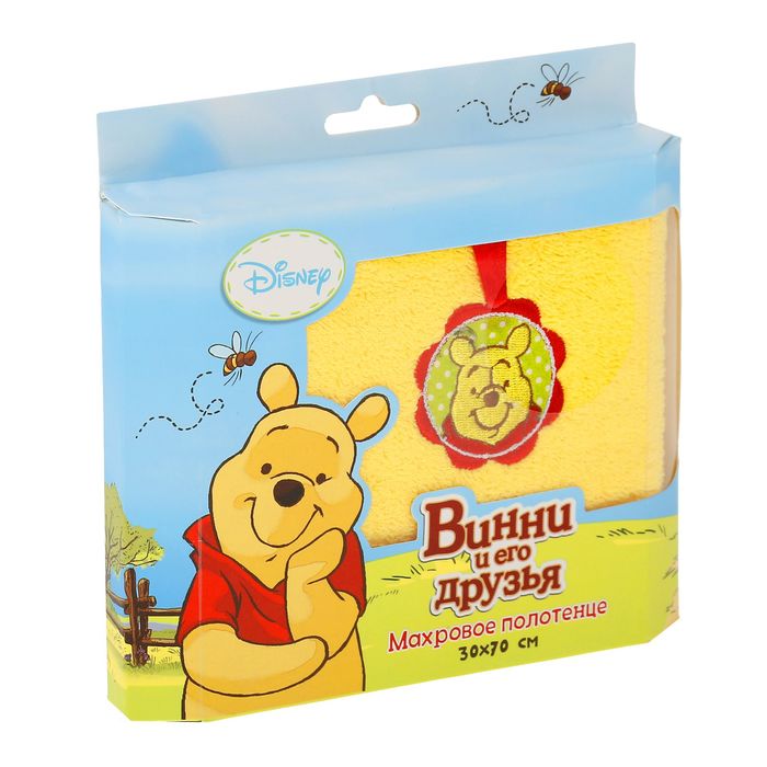 Полотенце махровое, Медвежонок Винни и его друзья, + игра на упаковке