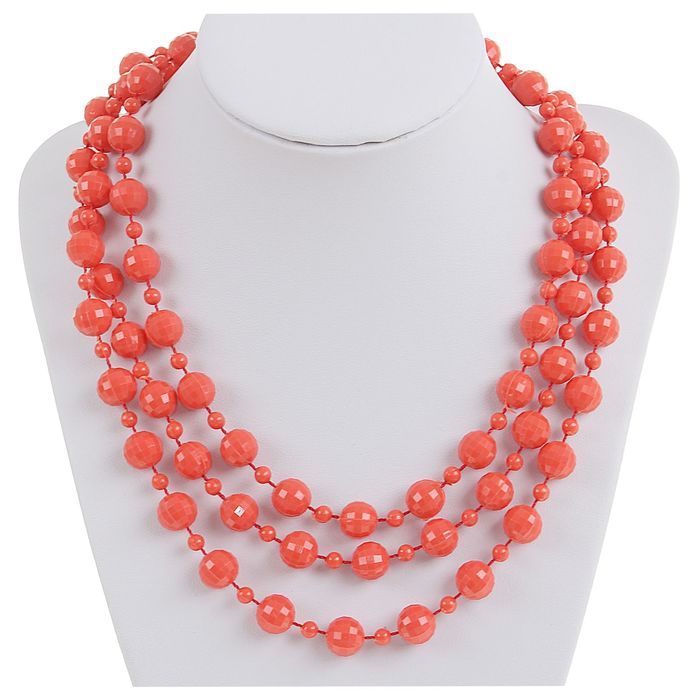 Бусы "Классика", цвет коралловый, 140см