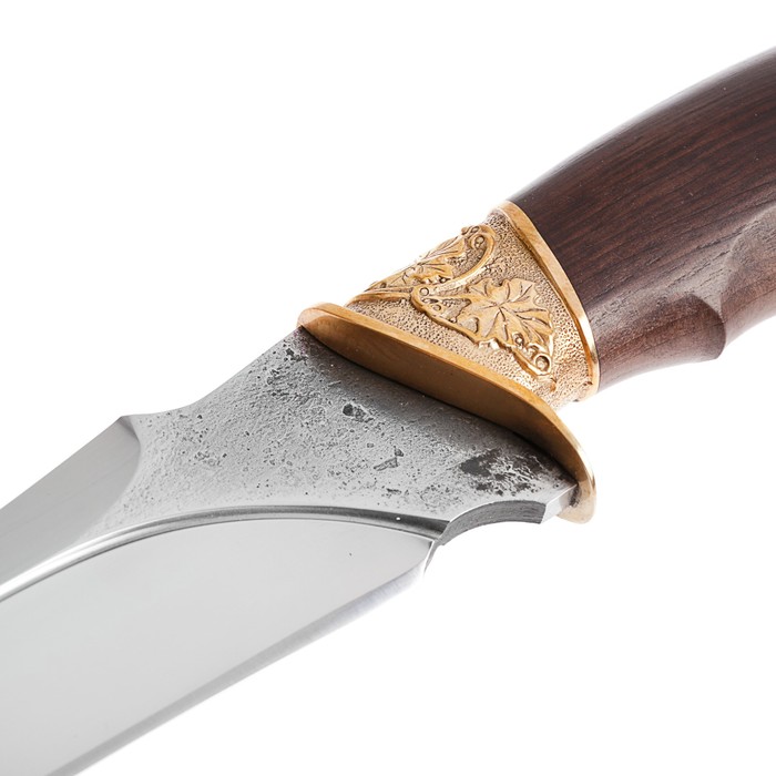 Нож "Тур" с литой гардой "Голова медведя" г. Кизляр, рукоять-дерево, сталь кованая Х12МФ
