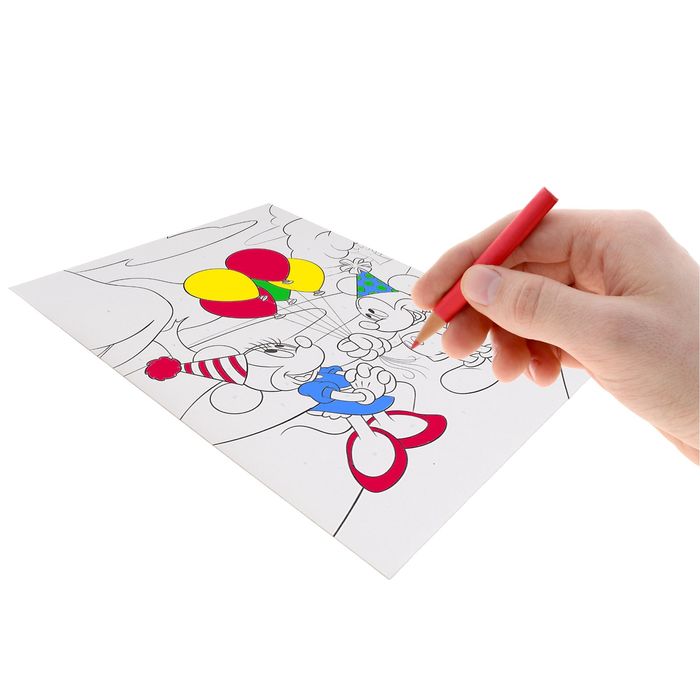 Раскраска по номерам "Микки Маус и его друзья" (карандаши 10 шт., точилка, игра), 21*30 см