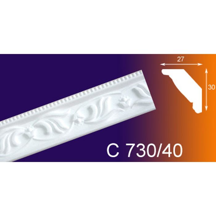 Плинтус потолочный резной "Бриз" 30х27х1500