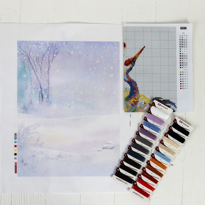 Вышивка крестом "Журавли"