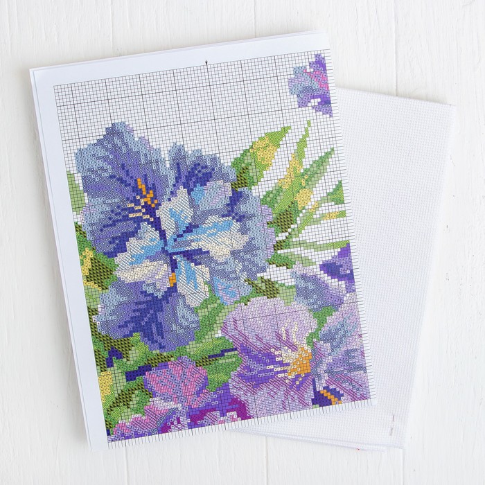 Вышивка крестом "Ирисы в вазе"