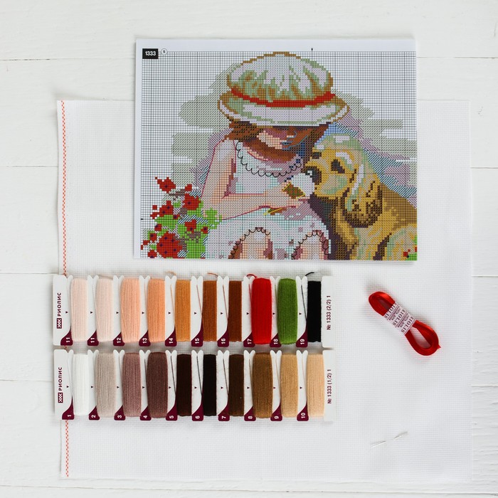 Набор для вышивания крестиком "Собаки-сладкоежки"