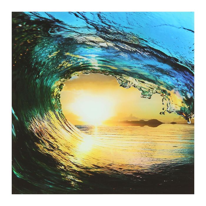 Картина на стекле "Волна при закате"