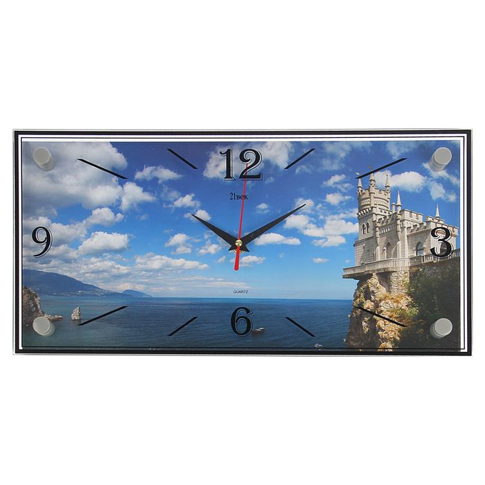 Часы настенные прямоугольные "Дворец Ласточкино гнездо", 19х39 см микс