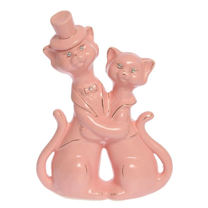 Копилка "Барышня и кавалер" малая, глазурь, розовая