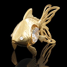 Сувенир «Золотая рыбка», 6×3×4,5 см, с кристаллами Ош