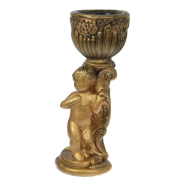 Фигурное кашпо "Мальчик у колонны" бронза