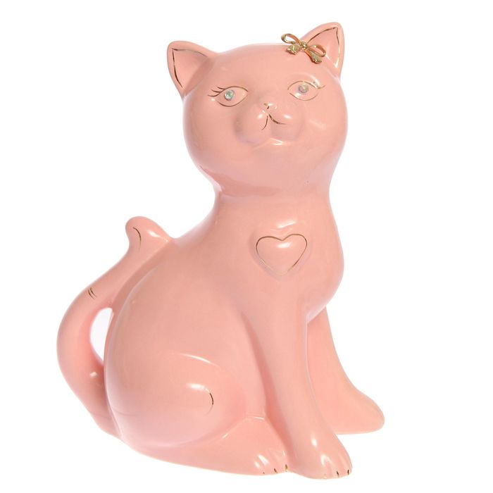 Копилка "Василиса" большая, глазурь, розовая