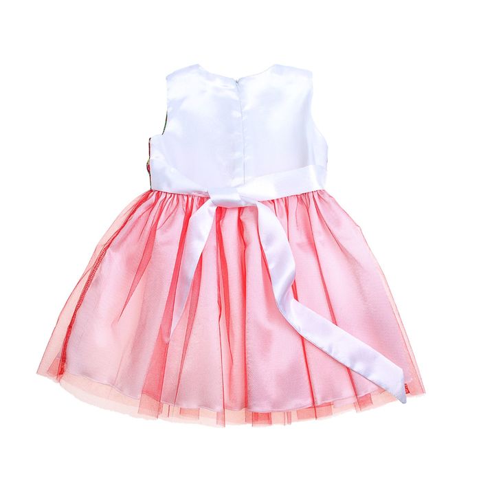 Платье нарядное для девочки, рост 104 см (28), цвет белый/розовый