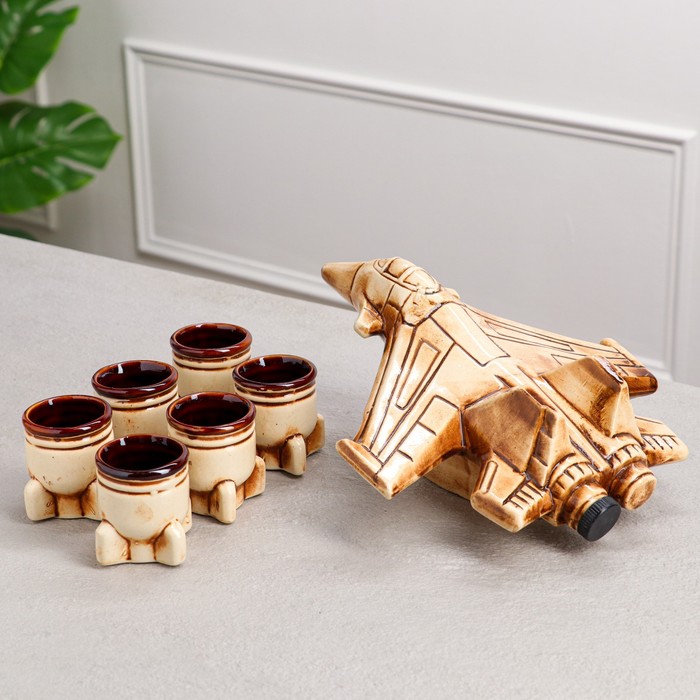 Штоф с рюмками "Самолет" 7 предметов, 0,7 л