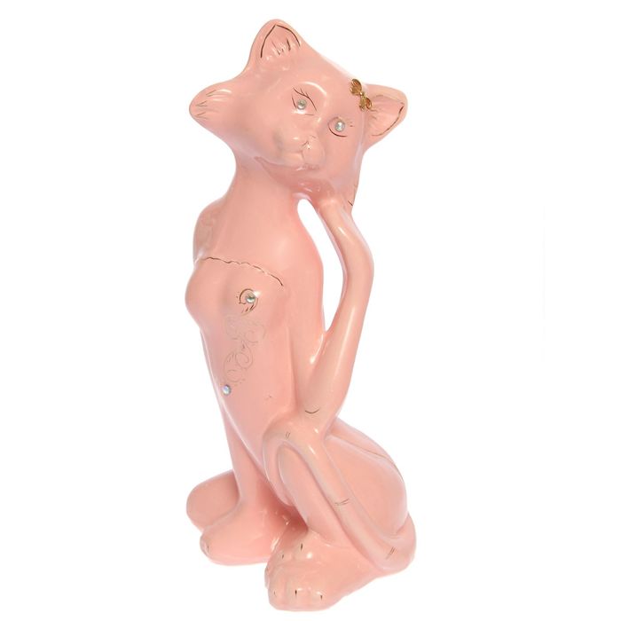 Копилка "Кошка Марго" глазурь, розовая