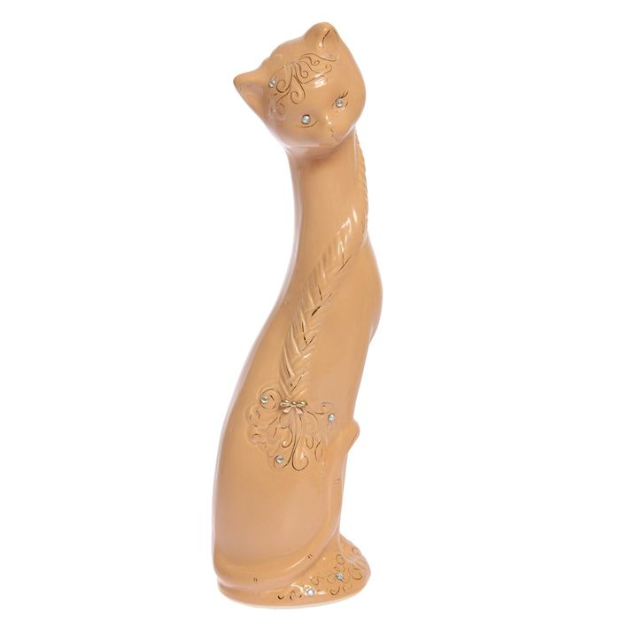 Копилка "Кошка Алёнка" малая, глазурь, кремовая