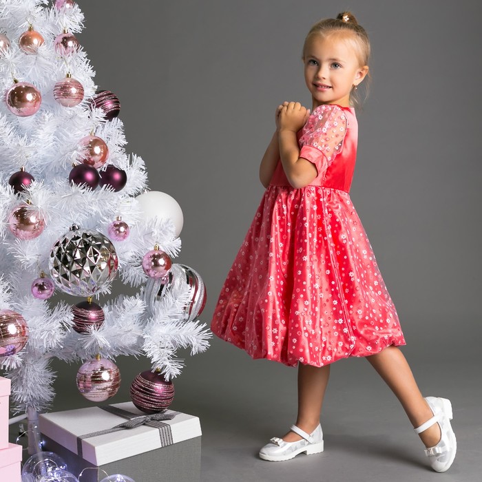 Платье нарядное для девочки, рост 104 см (28), цвет коралл 314-360