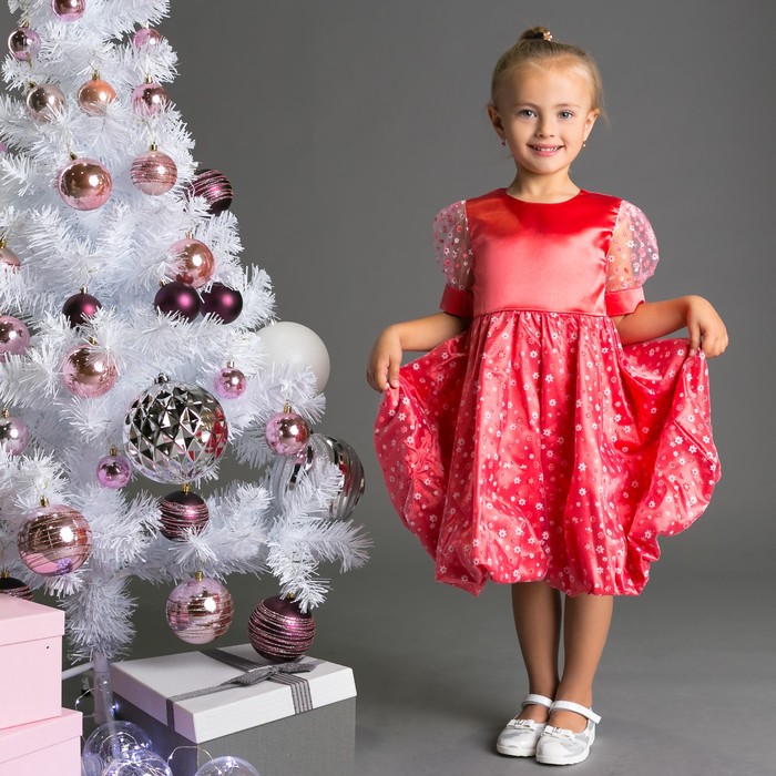 Платье нарядное для девочки, рост 104 см (28), цвет коралл 314-360