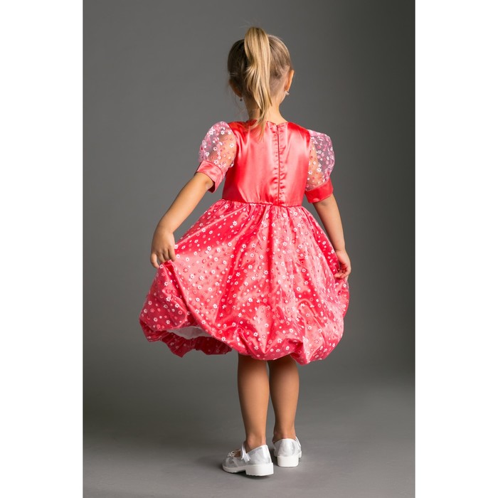 Платье нарядное для девочки, рост 104 см (28), цвет коралл 314-360