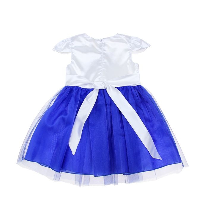 Платье нарядное для девочки, рост 98 см (28), цвет белый/василек 314-370