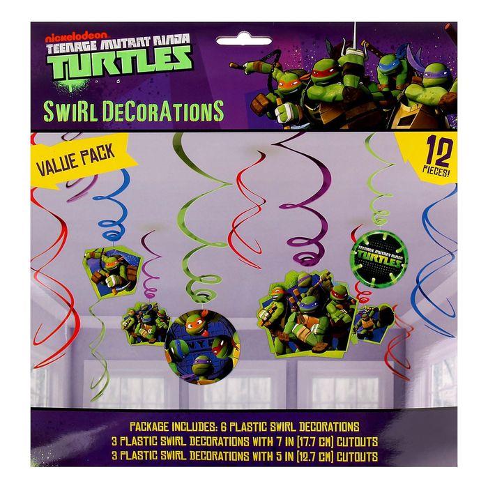 Спираль "Черепашки-Ниндзя", 46-60 см, 12 шт.