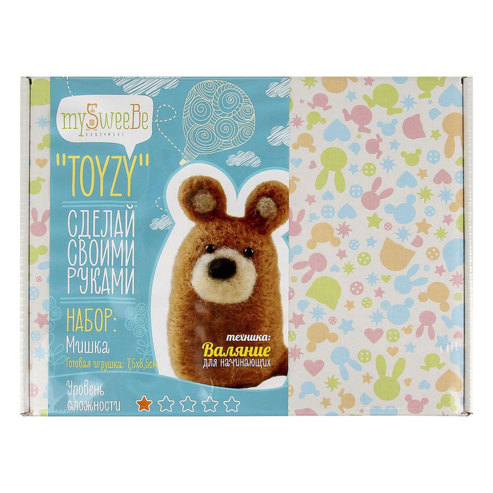 Набор для создания игрушки "Мишка" техника валяние