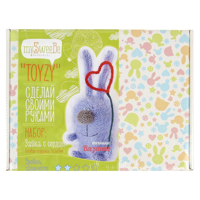 Набор для создания игрушки "Зайка с сердцем" техника вязание