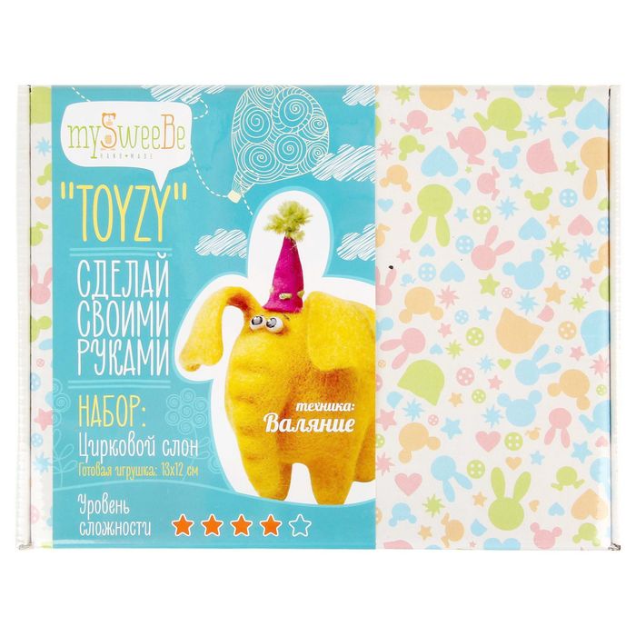 Набор для создания игрушки "Слон" техника валяние