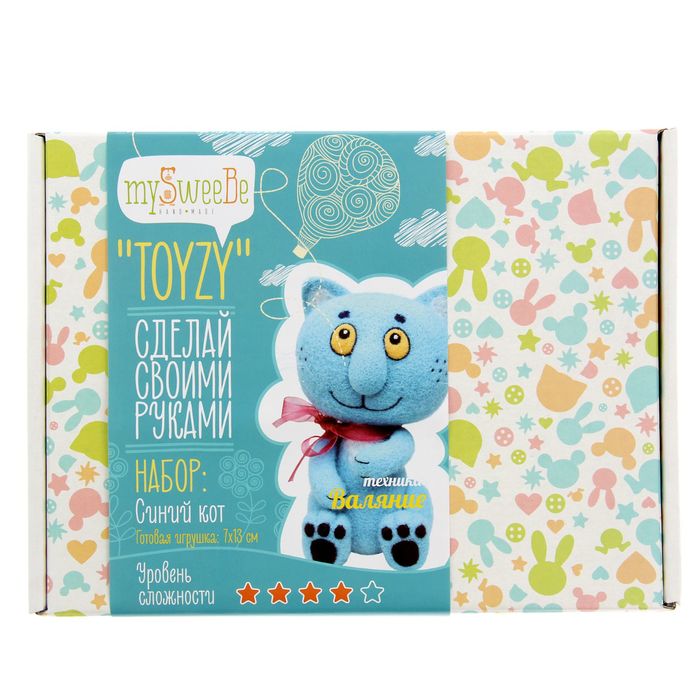 Набор для создания игрушки в технике валяния "Синий кот"