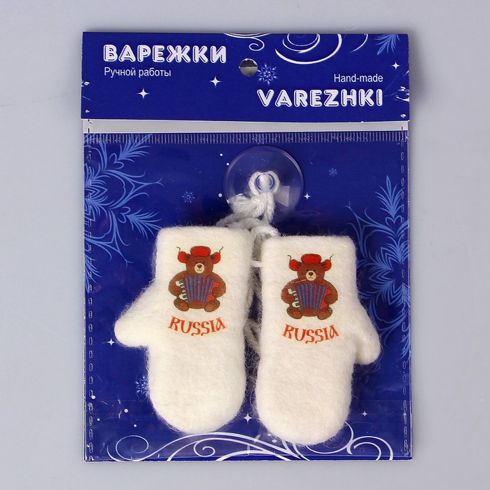 Подвеска-варежки "Медведь с гармошкой"